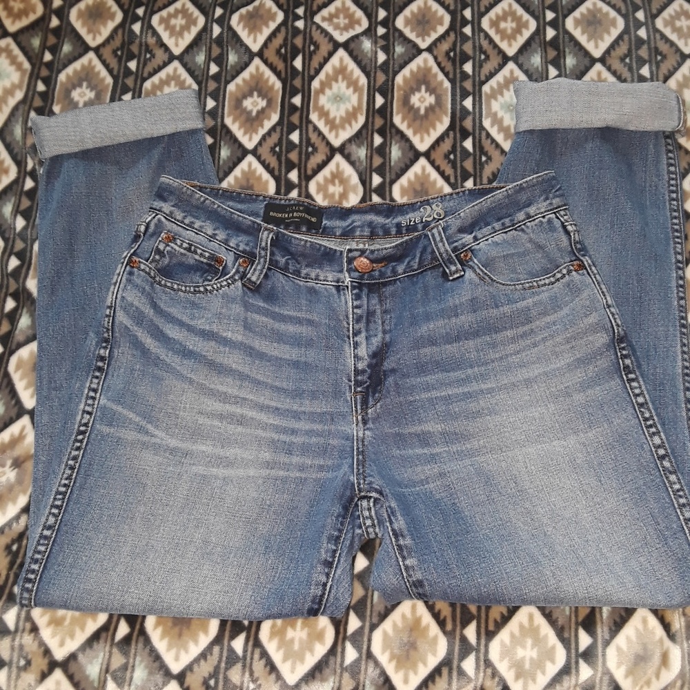 J Crew Broken in Boyfriend Jean Sz 28